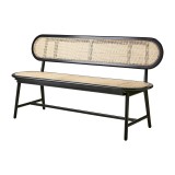 RATTAN INNER BENCH BLACK NATURAL 160 - BENCHES